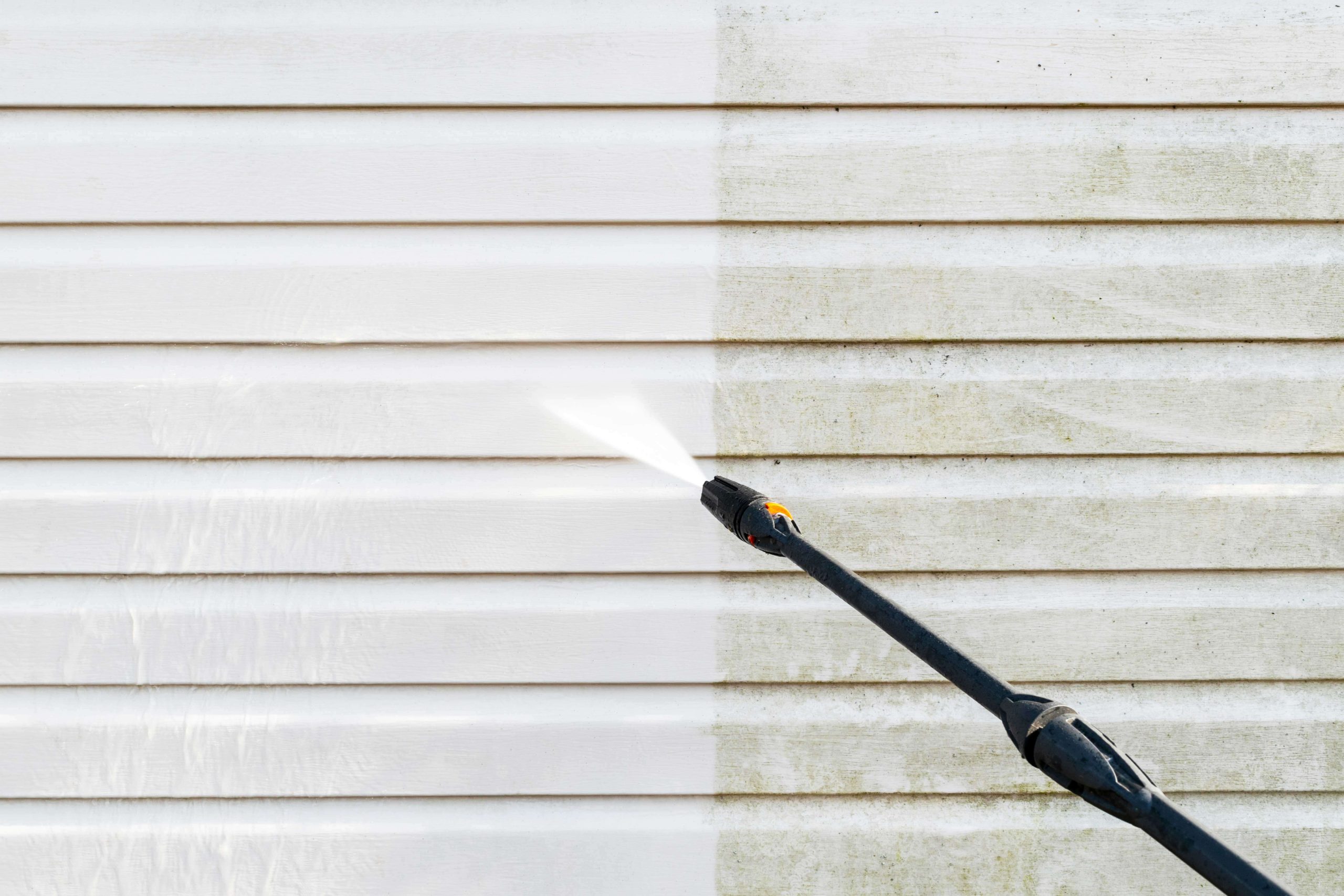 Residential exterior power washing in Philadelphia, PA: Before and after transformation.